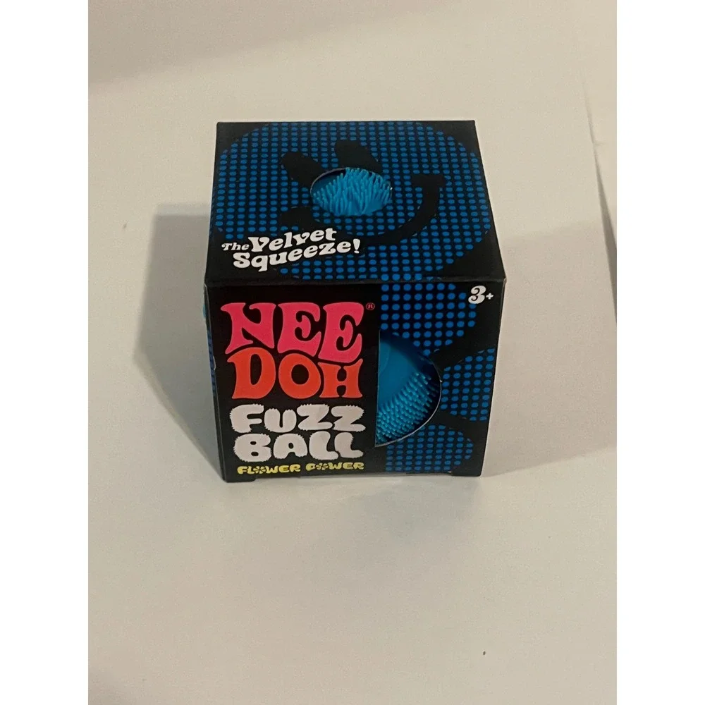 Schylling NeeDoh Fuzz Ball Flower Power Blue Velvet Squeeze Sensory Toy 26074HY
